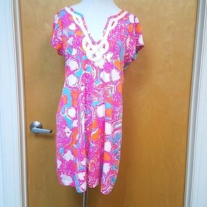 Lilly Pulitzer  Floral Shorley Blue Feeling Brewster Dress